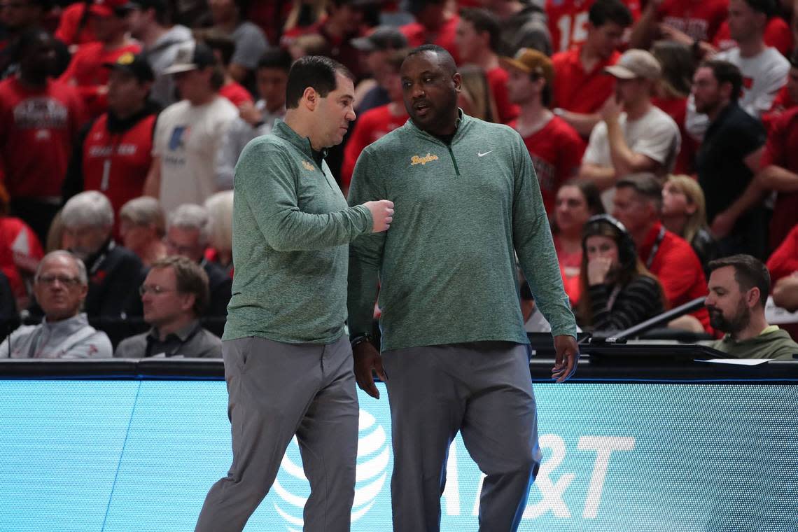 Alvin Brooks III, right, has been an assistant on the staff of Baylor coach Scott Drew for the past eight seasons.