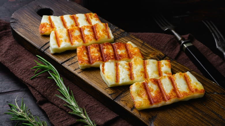 slices of grilled halloumi