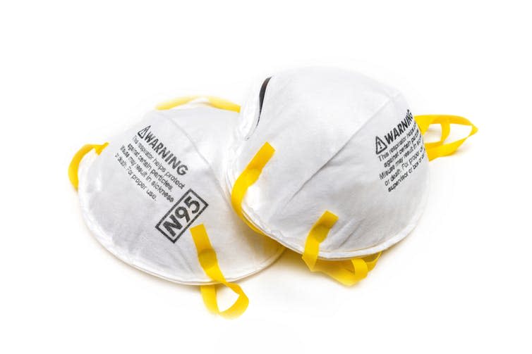 <span class="caption">N95 masks, so called because they filter at least 95% of airborne particles.</span> <span class="attribution"><a class="link " href="https://www.shutterstock.com/image-photo/filtering-face-mask-covid19-protection-factor-1284018217" rel="nofollow noopener" target="_blank" data-ylk="slk:Lunx/Shutterstock;elm:context_link;itc:0;sec:content-canvas">Lunx/Shutterstock</a></span>