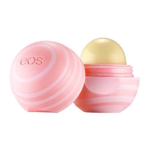 <p>There’s a reason (or seven) why this lip balm flies of shelves: it is affordable, feels soothing, smells delicious, is easy to apply, isn’t waxy, feels smooth, and comes in many fun flavors. I like Coconut Milk the best. <a href="http://www.drugstore.com/eos-visibly-soft-lip-balm-sphere-coconut-milk/qxp529263?catid=183856" rel="nofollow noopener" target="_blank" data-ylk="slk:eos Visibly Soft Lip Balm in Coconut MIlk;elm:context_link;itc:0;sec:content-canvas" class="link ">eos Visibly Soft Lip Balm in Coconut MIlk</a> ($3)</p>