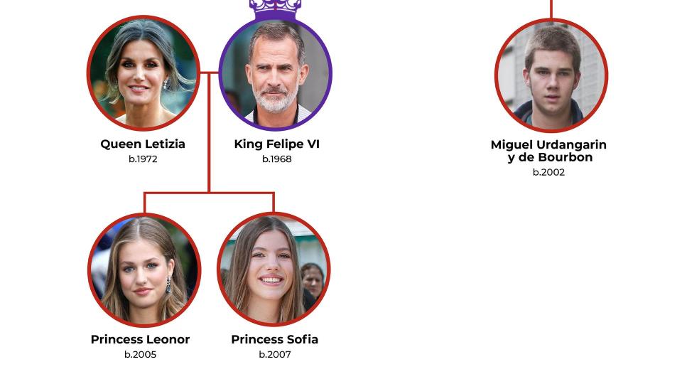 The Spanish royal family tree