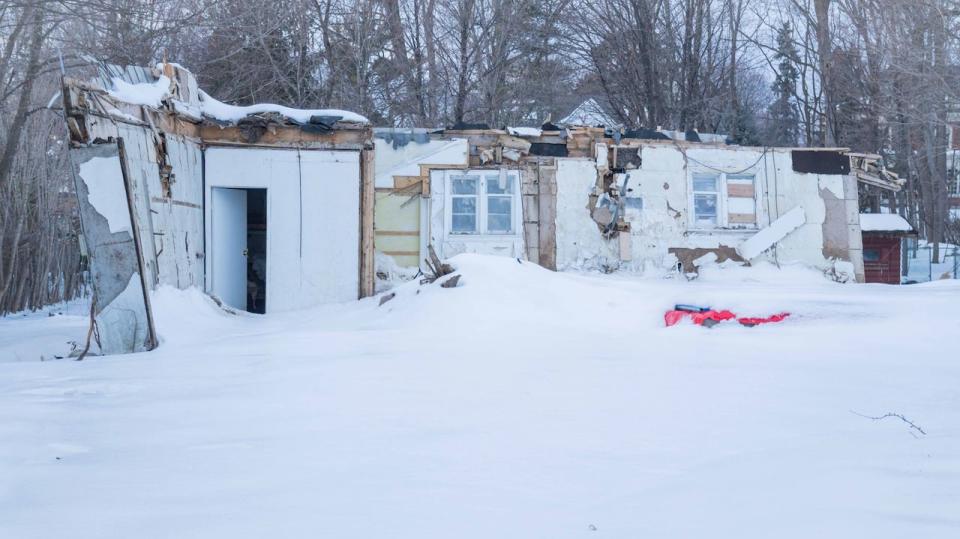 The remains of the former diplomatic residence of the Uganda High Commission at 235 Mariposa Ave. in Ottawa. (Michel Aspirot/CBC - image credit)