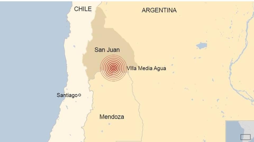 Mapa terremoto Argentina