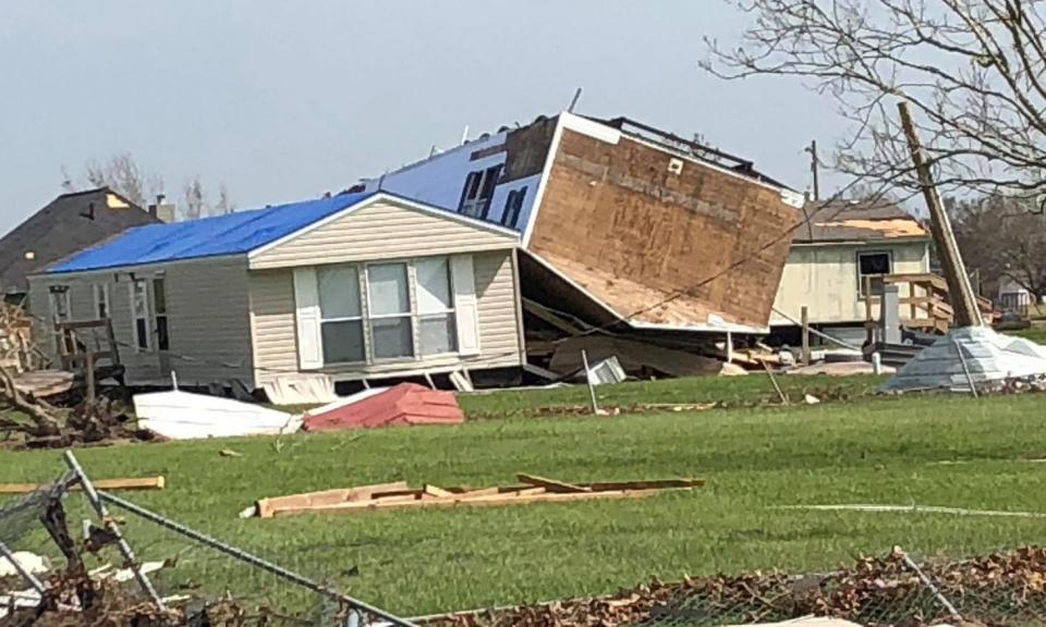 Winds of 150 mph toppled a mobile home in Cameron, where Hurricane Laura made landfall in 2020.