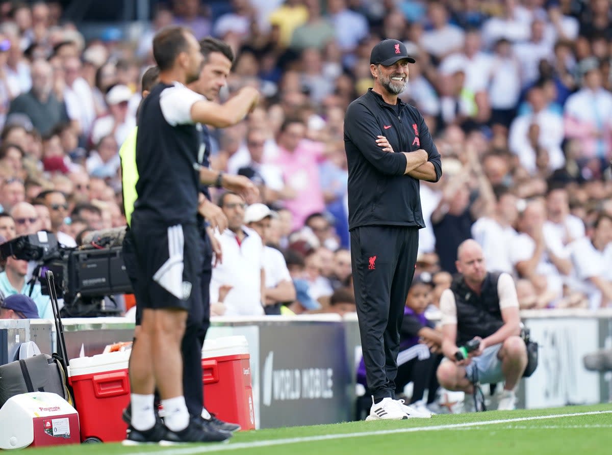 Liverpool manager Jurgen Klopp has moved on from last weekend’s poor first half at Fulham (ADam Davy/PA) (PA Wire)