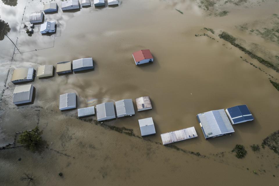 (AUSTRALIA OUT) The rising Clarence River floods the town of Grafton in Northern NSW, March 1, 2022. (Photo by Brook Mitchell/The Sydney Morning Herald via Getty Images)