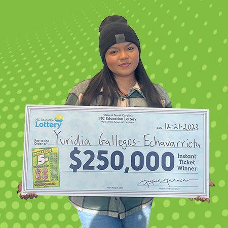 Yuridia Gallegos-Echavarrieta with a $250,000 winning check.