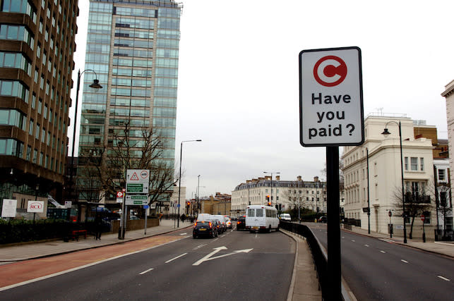 The Congestion Charge in London gets extended on February 19, 2007 to include some of the areas of Chelsea  and Kensington. PRESS ASSOCIATION Photo. Picture date: Tuesday February 13, 2007. See PA story. Photo credit should read: Steve Parsons/PA