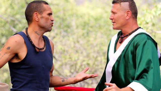 Mundine and Green in the jungle. Image: Network Ten