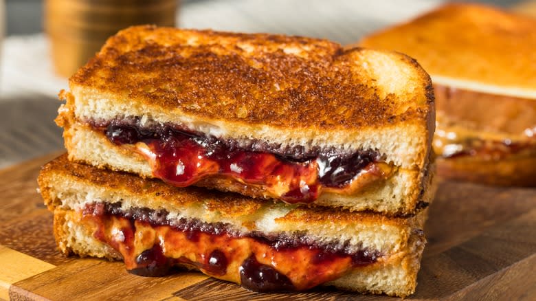 Fried peanut butter and jelly sandwich