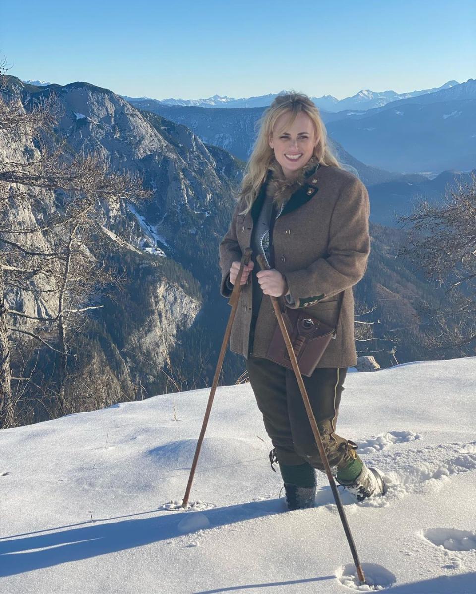 Rebel Wilson poses in the snow