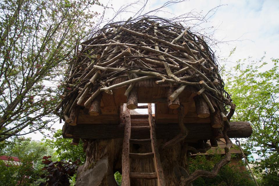 An eyrie for wild children, in the Back to Nature Garden co-designed by the Duchess of Cambridge.