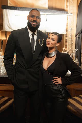 <p>Courtesy of Lobos 1707 Tequila</p> LeBron James and Victoria Justice