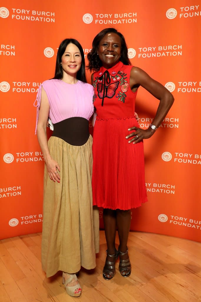 Lucy Liu and Deborah Roberts attend Tory Burch’s 2022 Embrace Ambition Summit at Jazz at Lincoln Center in New York City on June 14, 2022 - Credit: JP Yim/Getty Images