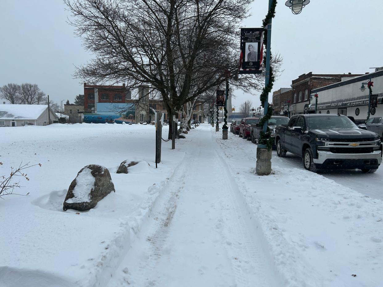 The sidewalks of Sault Ste. Marie are plowed regularly to keep up with large amounts of snowfall.