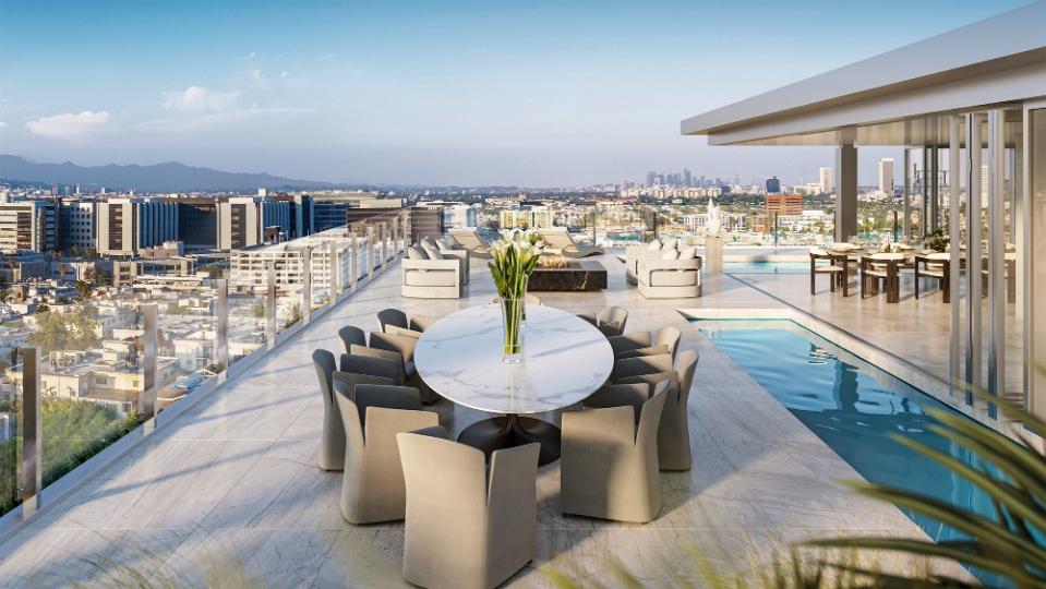 The penthouse features lots of outdoor living space. - Credit: Four Seasons Private Residences Los Angeles