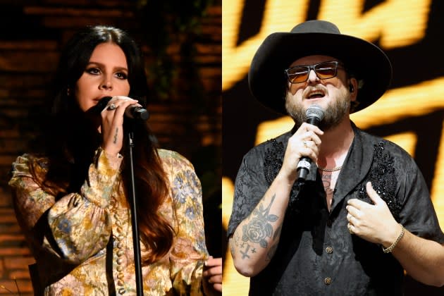 Lana Del Rey and Paul Cauthen - Credit: Katherine Bomboy/NBC via Getty Images; Frazer Harrison/Getty Images for Stagecoach