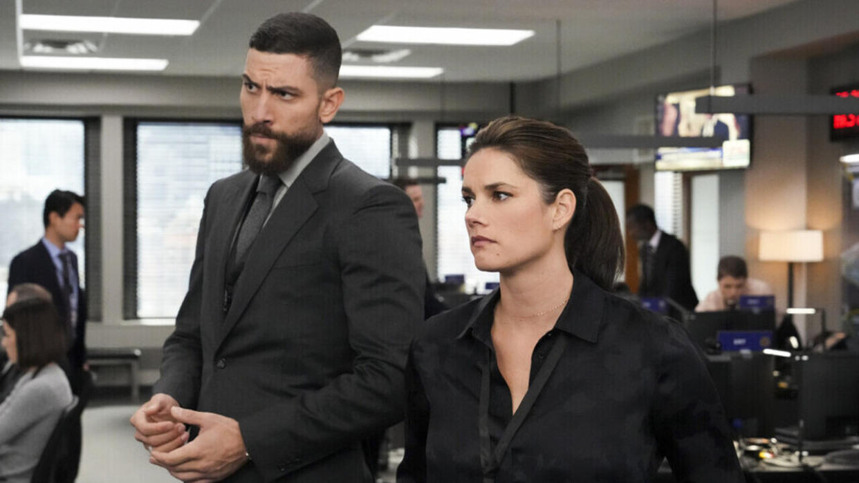  Missy Peregrym as Maggie and Zeeko Zaki as OA in FBI Season 5 