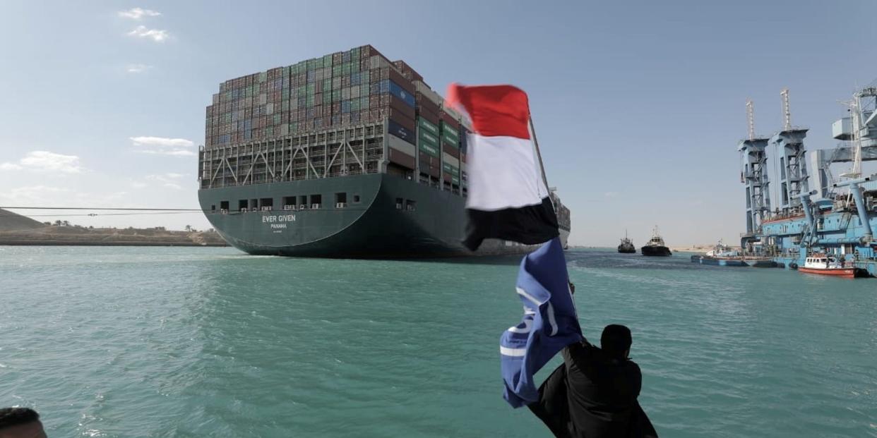 ever given suez canal egypt flag