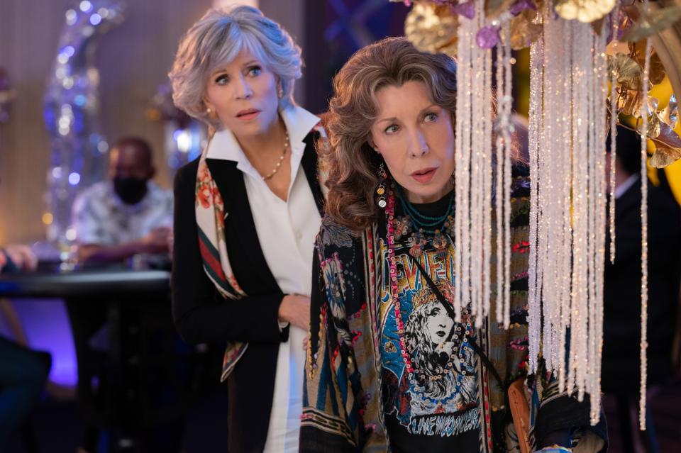 Fonda and Tomlin in ‘Grace and Frankie’ - Credit: Netflix
