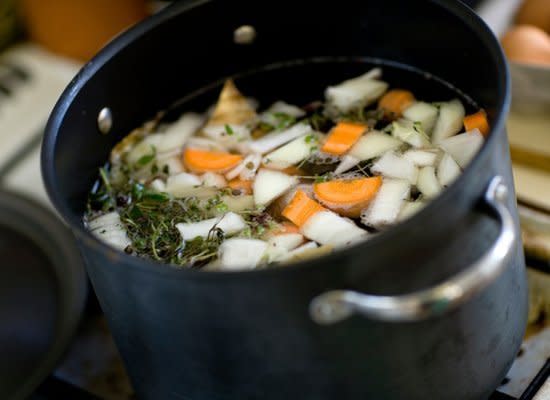 <strong>Solution:</strong> Whatever you do, don't&nbsp;forget to remove the gizzards, heart, liver, kidneys and neck from the turkey cavity. You don't want to roast the turkey with the innards inside (especially if they're in plastic bags!). <br /><br />Instead, use them to make stock, which in turn can be used for moistening stuffing or for gravy. Some people choose to roast or saute the giblets and neck beforehand and then make a stock from the roasted meat. This will give you a much deeper flavor. Make sure not to roast the liver or include it in your stock -- liver will turn your stock cloudy. Chop the liver and add it to the stuffing, for extra heartiness.