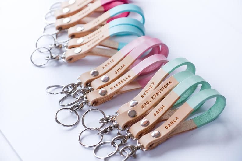 <p><strong>moccaberry</strong></p><p>etsy.com</p><p><strong>$19.75</strong></p><p>There's a reason this keychain is a bestseller: It's adorable, colorful, and comes with an easy personalization option.</p>