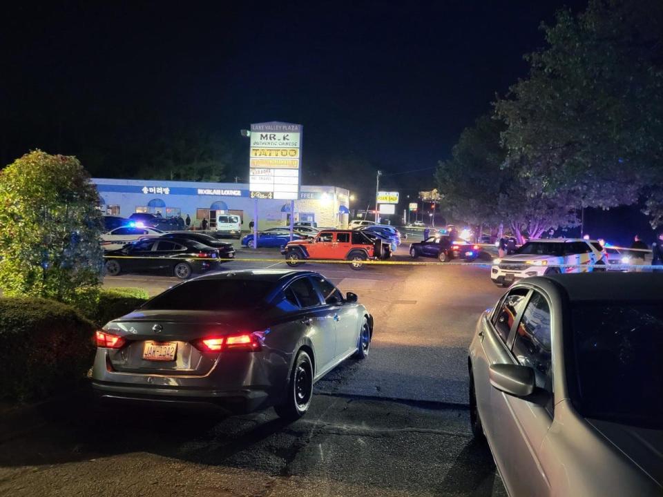 A man was killed and four other people were injured during a shooting at the EV Lounge on Yadkin Road on Sunday, April 2, 2023, the Fayetteville Police Department reported.
