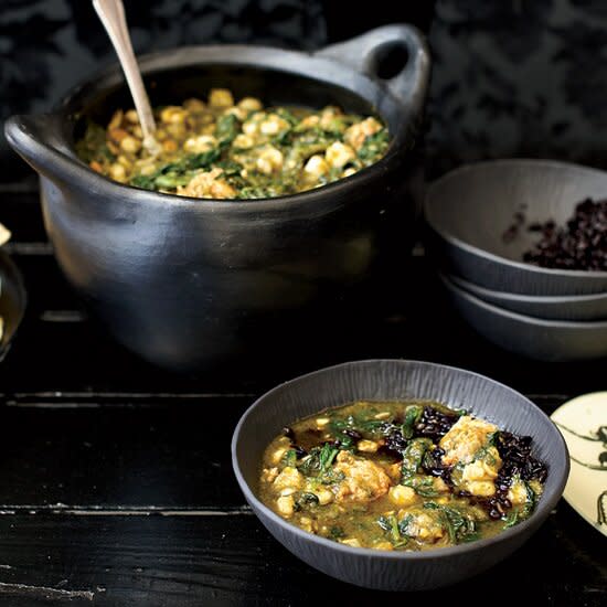 Swamp Chili (Poblano-and-Spinach Posole). Photo © David Malosh