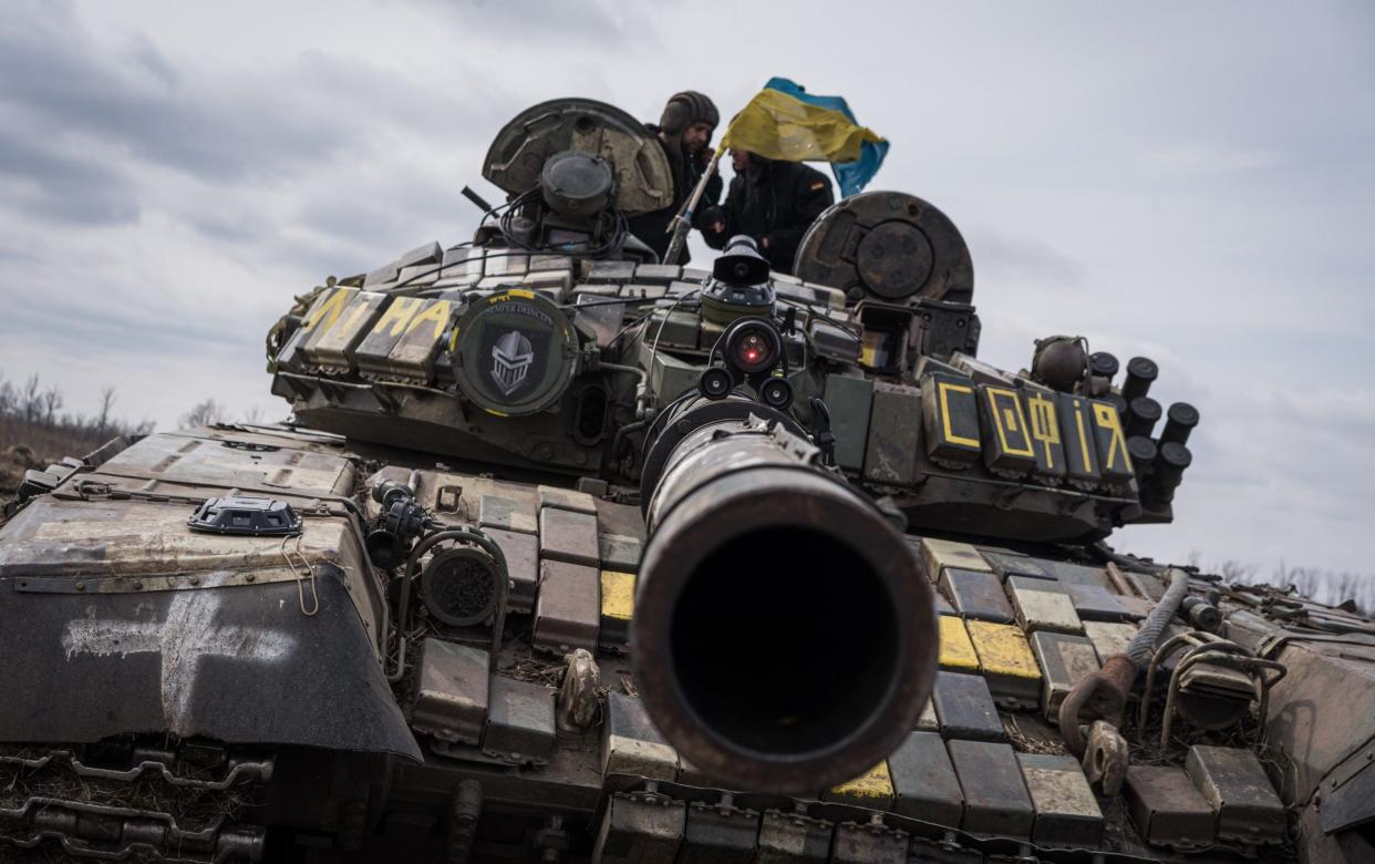 Members of the 3rd Iron Tank Brigade take part in a military training