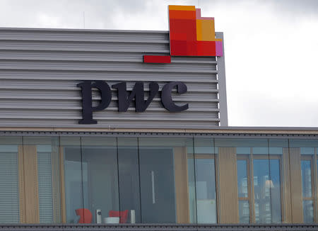 The logo of PricewaterhouseCoopers is seen on the local offices building of the company in Luxembourg, April 26, 2016. REUTERS/Vincent Kessler