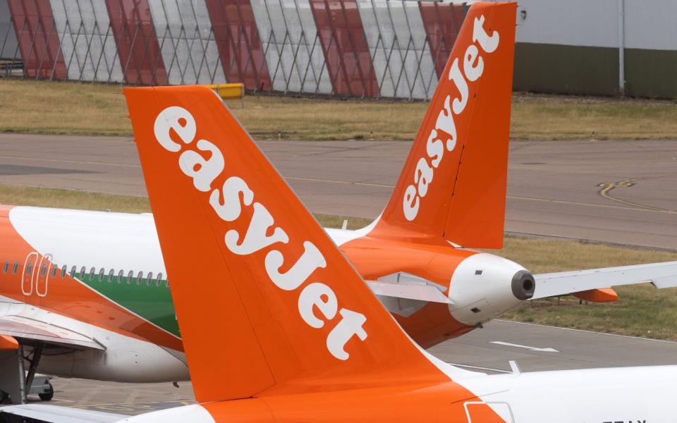 easyjet planes on a runway