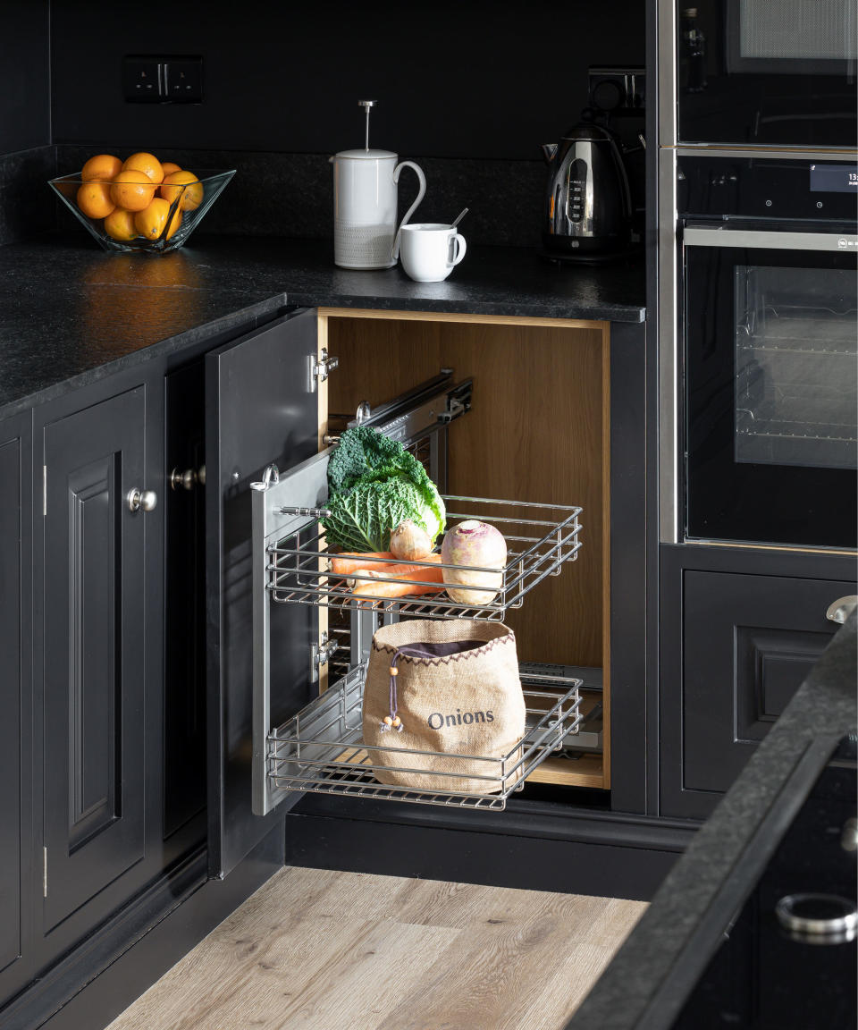 kitchen with corner cabinets