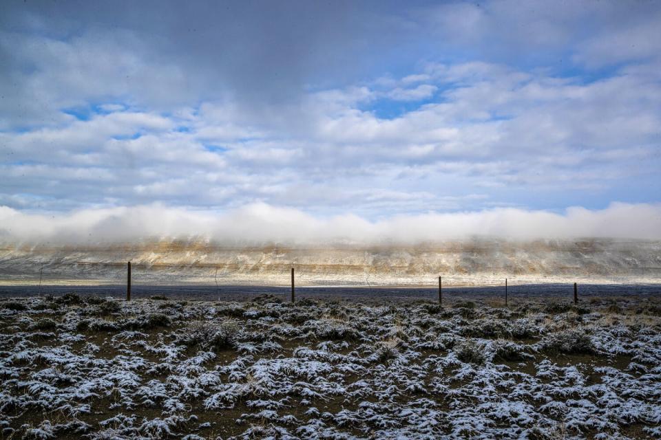 Wyoming's Carbon County after a snowstorm.