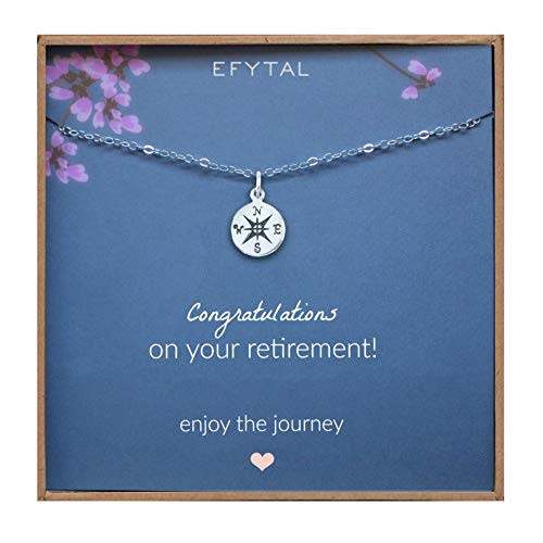 Sterling Silver Retirement Compass Necklace (Amazon / Amazon)