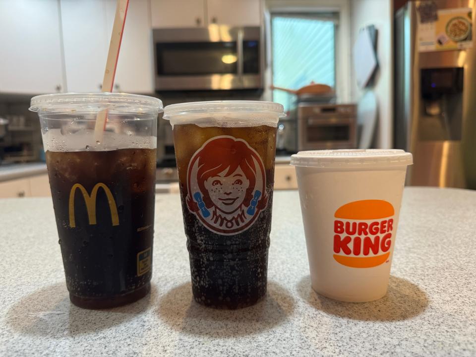 the drinks from mcdonald's, wendy's, and burger king