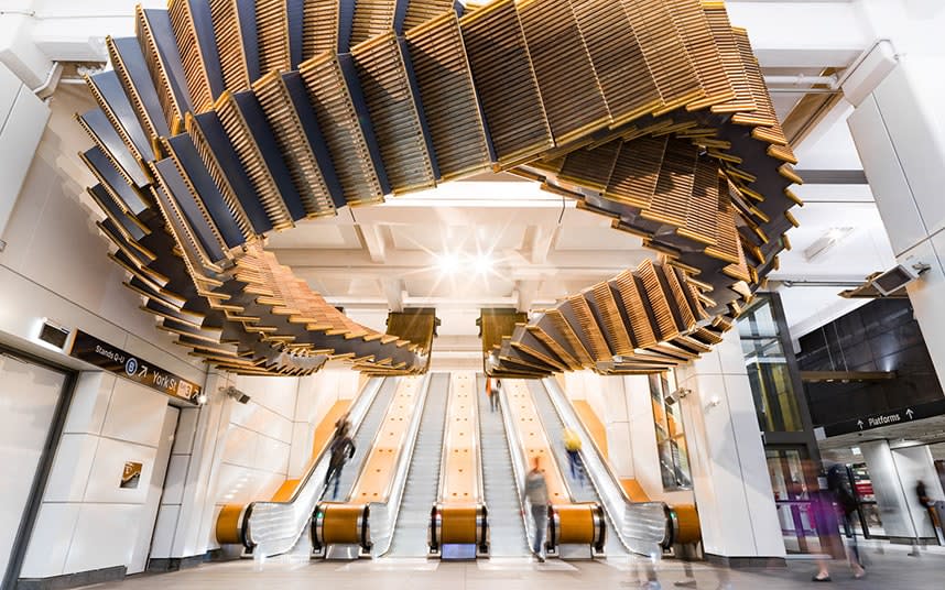 Interloop, made from old 1930s escalators, has been installed at Wynyard Station - Josh Raymond