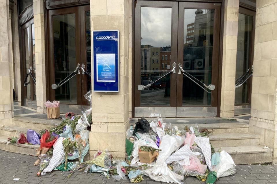 Flowers on the steps outside the O2 Academy in Brixton (PA) (PA Wire)