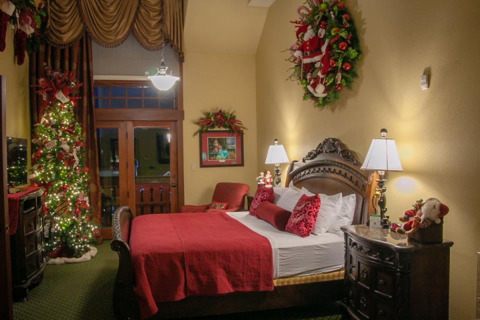 Every room at The Inn at Christmas Place is decorated with festive trinkets every dayInn at Christmas Place room