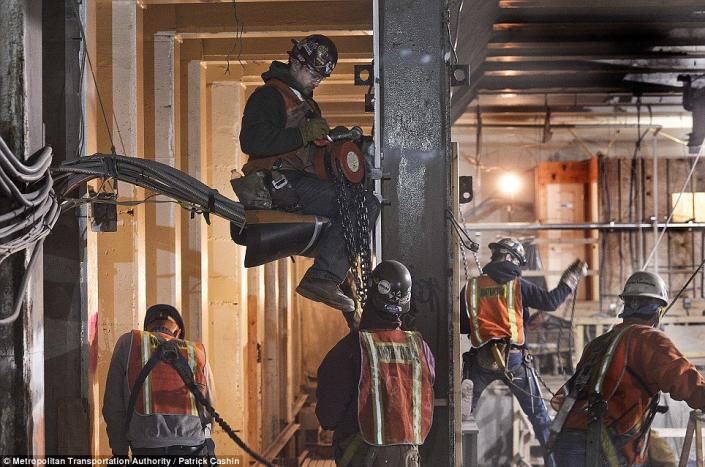 Hundreds of workers are busy underground, unseen by Manhattanites on the streets above. (Photo/ MTA)