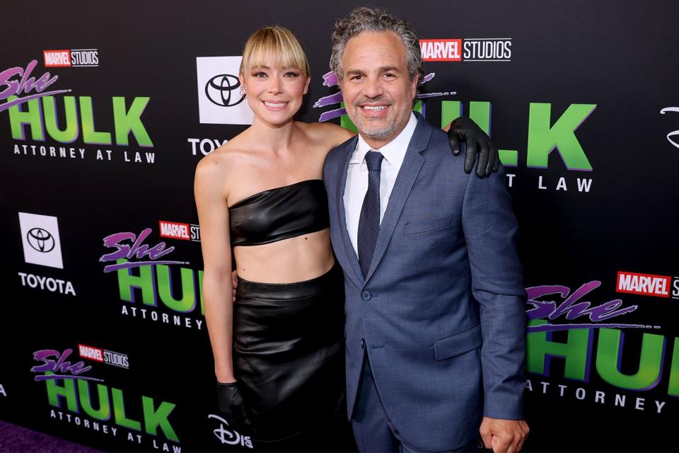 Tatiana Maslany and Mark Ruffalo attend the world premiere of Marvel Studios' upcoming new series &quot;She-Hulk: Attorney at Law&quot; at El Capitan Theatre in Hollywood, California on August 15, 2022.