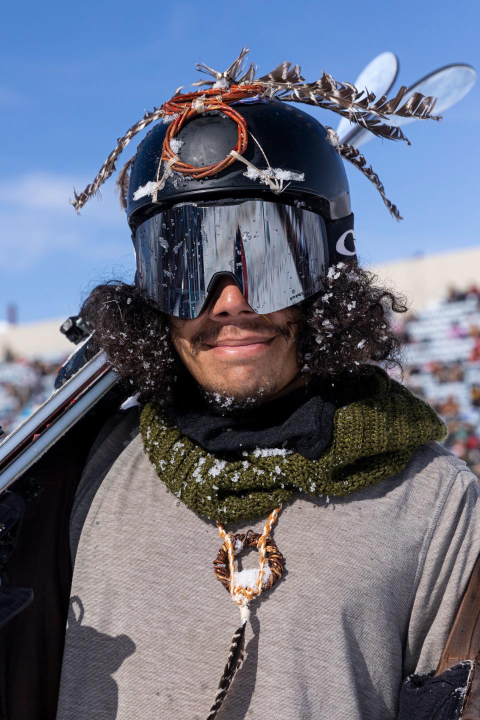 Brian Horan poses for a portrait after competing in skijoring at the Wasatch County Event Complex in Heber City on Saturday, Feb. 17, 2024. | Marielle Scott, Deseret News