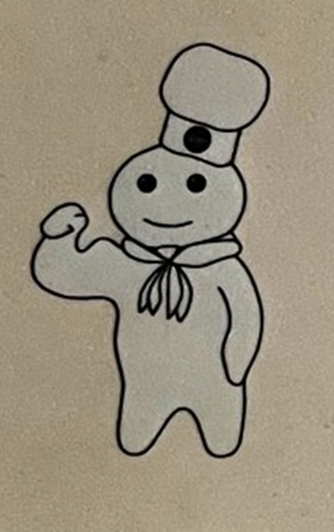 A closeup what may be an early image of the Pillsbury Doughboy. Chris Richmond, founder and CEO of Moving Pillsbury Forward, found the image on a control panel in a building on the abandoned site of the mill in Springfield once operated by Pillsbury.