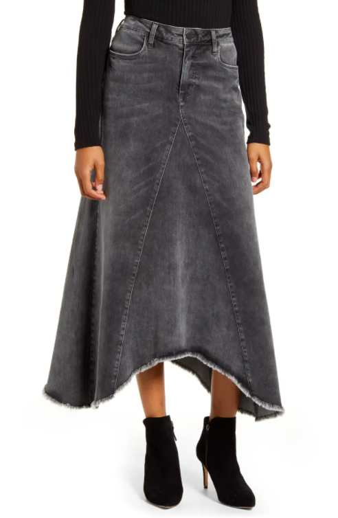 WASH LAB long denim skirt. Image via nordstrom.com.