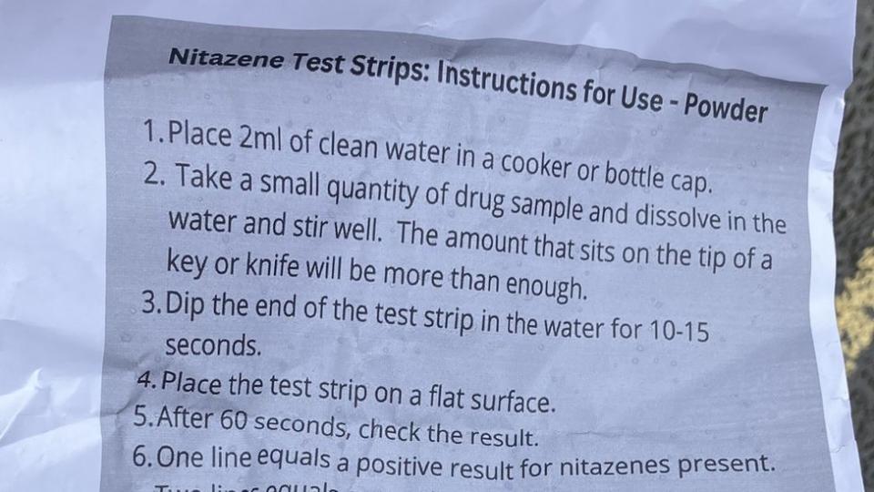Test strip instructions