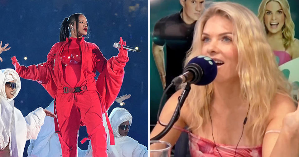 Erin Molan has been praised for sharing her 'strong opinion' of Rihanna's Super Bowl performance, saying the singer isn't 'a hero'. Photo: Getty/Instagram