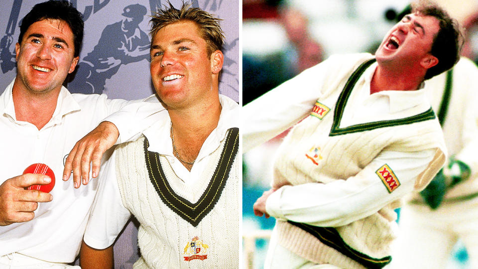 Tim May, pictured here alongside Shane Warne.