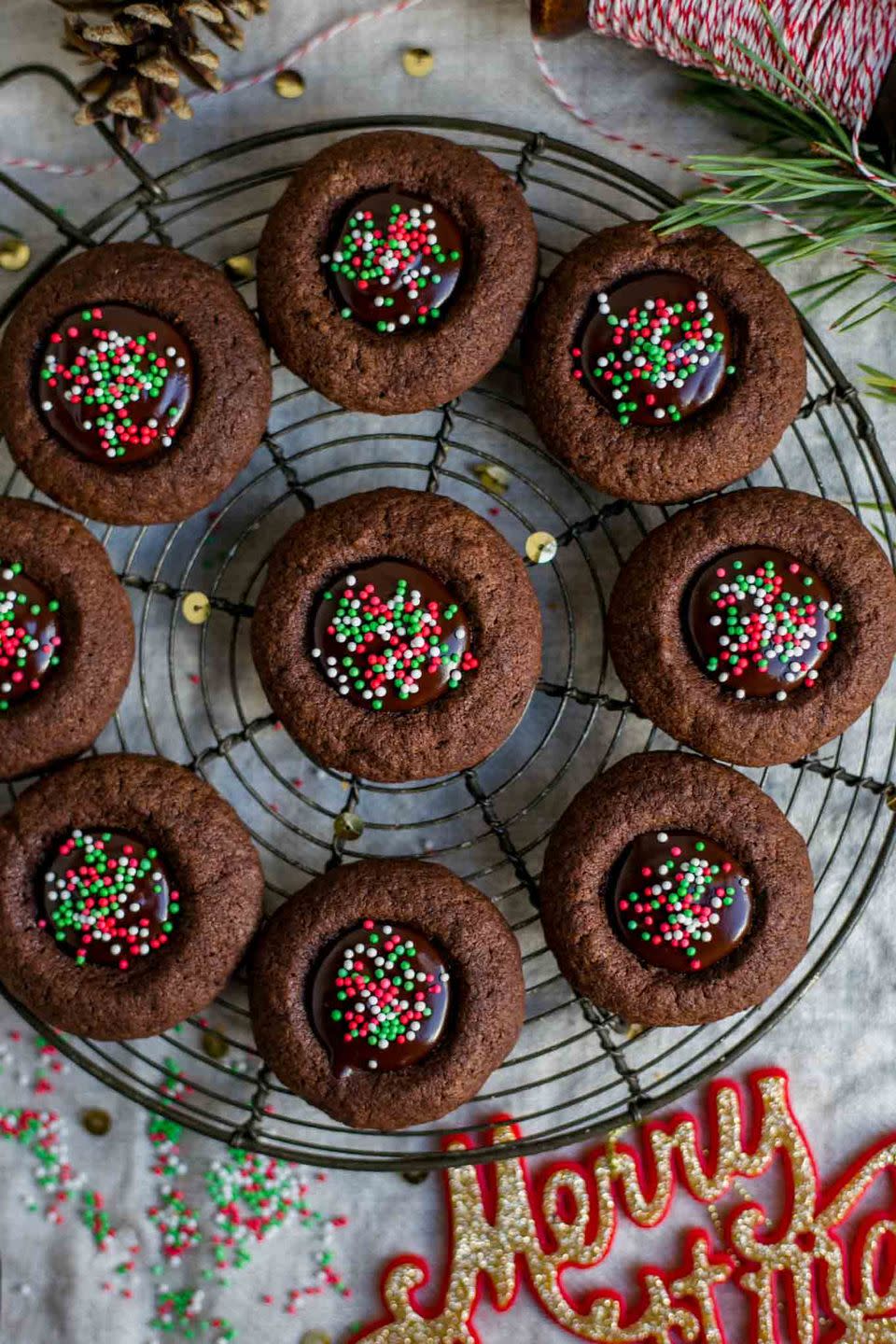 Chocolate Thumbprint Cookies