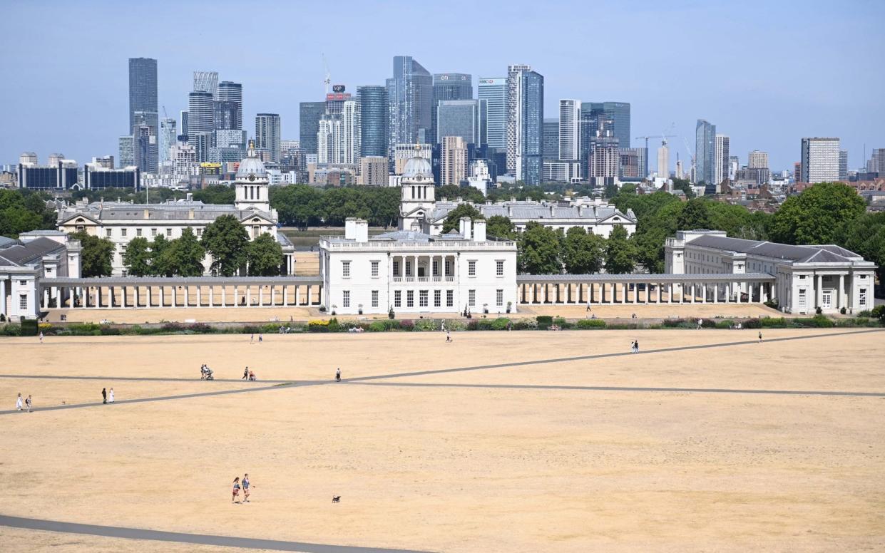 Parched ground in Greenwich Park, London - Neil Hall/Shutterstock
