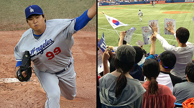 Korean star Hyun-Jin Ryu steals spotlight from Yasiel Puig in Dodgers'  blowout win over Blue Jays