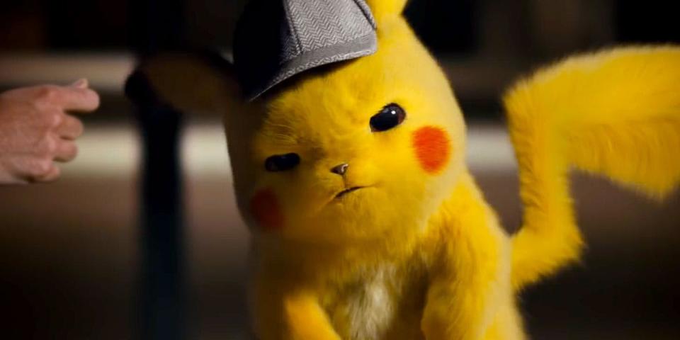 Pikachu voiced by Ryan Reynolds in Pokémon Detective Pikachu.